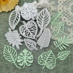 7pcs/مجموعة قطع ميوت المعادن ، أوراق مختلفة ، يموت قطع زهرة القطع المقطوعة من الإستنسل ل DIY Scrapbort