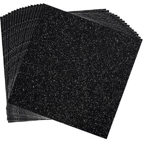 UPINS Black Glitter Graduation Cap Topper,16 Sheets Black Graduation Cardstock Cap Decorations Topper Blank Base Graduation Party Supplies 9 x 9Inch