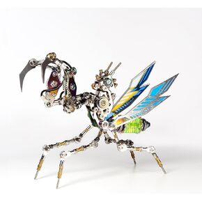 Mostarle Cyberpunk Emerald Mantis 3D Metal Puzzle for Adults and Teens, 352-Piece DIY Sci-Fi Model Kit with Adjustable Forearms, Challenging Gift Idea for Hobbyists