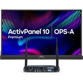 ActivPanel 10 Premium 75" High Specification Digital Whiteboard for Office or Class, 4K UHD, OS Flexible Device, Panel & Wall Mount Included, Bundled 4GB Android OPS, 3 Year Onsite Support