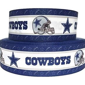 Grosgrain Ribbon 7/8" Sports Football Hobbies Blue S1P Printed - Per Yard