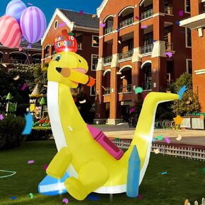 8ft Back to School Season Outdoor Inflatable Decorations, Inflatable Pencil Book Decorations, Built-in LED Lights, Suitable for Patio, Garden, Outdoor, Lawn, Decorative Inflatable Toys
