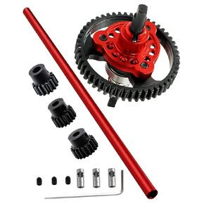 Upgrades Part for 1/10 Slash 4X4/Slash 4X4 VXL,Aluminum Driveshaft Center & Metal Slipper Clutch Eliminator Differential Locker Gear 50T(32-Pitch) with 15T/17T/19T Pinions Gear,Navy Blue