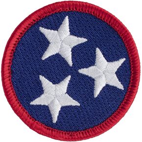 Tennessee Tristar Full Color Patch - 2" Diameter Round Embroidered Patch (Iron-on)