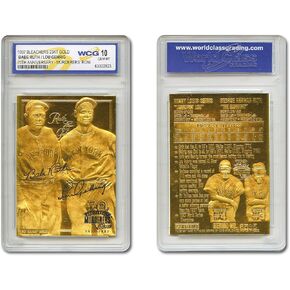Babe Ruth & Lou Gehrig Murder's Row 70th Card Card Gold Sculpted - Gem Gem Mint 10
