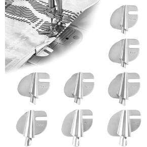 8pcs Sewing Rolled Hemmer Foot, 3mm-10mm Rolled Hem Presser Foot Sewing Machine Attachments Wide Narrow Hem Guide Blind Hem Foot for Sewing Machine