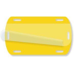 SmartSign Yellow Blank Fiber Optic Cable Tags | 3.5" x 2" Self-Laminating16 mil HDPE, Pack of 50, Made in USA