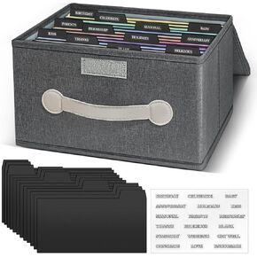 Vowcarol Greeting Card Organizer Box with Dividers, Storing 120+ Cards and Matching Greeting Cards and Envelopes - Grey