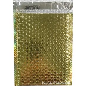 250#0 Glamour Gold Bright and Shiny Metallic Exterior Padded Bubble Mailers Envelopes Self Sealing Bags 6x10