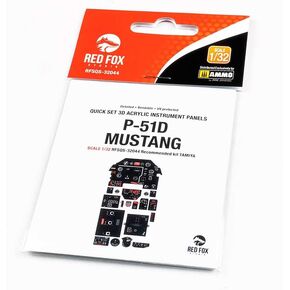 Red Fox Studio RFSQS-32044 1/32 P-51D Mustang 3D Acrylic Instrument Cockpit Panel (for Tamiya)