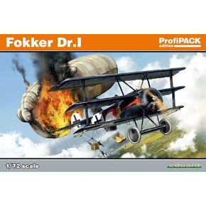 Eduard 1:72 Profipack Fokker Dr.I Model Kit - Unasembled, Ages 14 to Adult, Includes All Necessary Parts