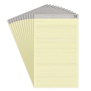 TRU RED Staples Notepads, 8.5-inch x 14-inch, Wide Ruled,Canary, 50 Sheets/Pad, 24/Carton (TR59930/TR573VS)