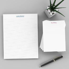PrintPPS Personalized From the Desk of Notepads 2 Lines of Text - 4 Pack Gift Set of 5 x 7 @ 50 Sheets Per Pad - Optional Ruled Lines - Custom Stationery For To Do Checklists, and Gifts