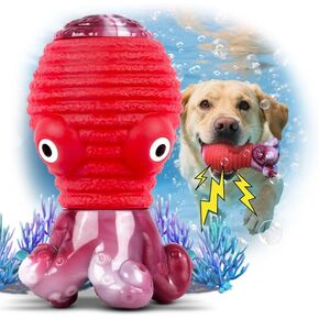 Dog Toys for Aggressive Chewers, Indestructible Dog Toy, Durable Octopus Squeaky Dogs Chew Toys for Medium and Large Breed—Keep Dogs Busy for Summer Pool Party, Outdoor Travel, Red