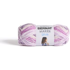 Bernat Maker Splash Hyacinth Yarn - 2 Pack of 250 g / 8.8 oz - 75% Cotton 25% Nylon - #5 Bulky - 279m /305Yards - for Knitting, Crochet and Amigurumi