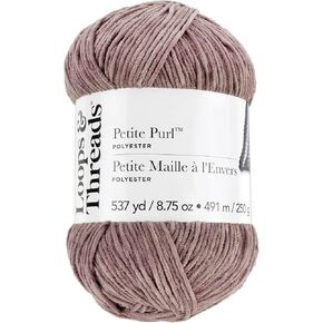 Petite Purl Yarn by Loops & Threads - Yarn for Knitting, Crochet, Weaving, and Arts & Crafts - Green, Polyester, 8.75 oz