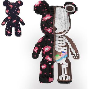 Halloween Hocus Pocus Skeleton Bear Micro Building Blocks Set(3688Pieces) Animal Bear Building Blocks Gift for Adult and Kid