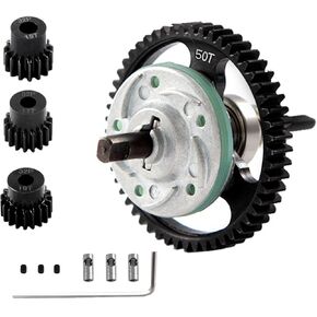 50T Spur Gear 0.8h(32-Pitch)#45 Steel Transmission Gears Spur Gear with 15T/17T/19T Metal Pinions Gear Upgrades Part for 1/10 Slash/Rustler/Stampede 4x4 VXL,Replace 6878
