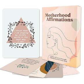 Motherhood Affirmation Cards, New Mom Affirmations, Encouragement Cards for Mom, Mindfulness Gift for Seasoned, New & Expecting Moms, Meditation Practice Set Gift