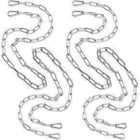 4PCS 39 Inch Hanging Chair Chain Kit with 8 Carabiners, 440LB Capacity Stainless Steel Swing Chair Chain, Heavy Duty Porch Swing Hammock Chain for Hammock, Rope, Tire, Tree Swings