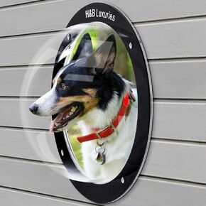 H&B Luxuries Durable Acrylic Dome Dog Window for Fence to View Outside for Satisfying Curious Pets FW058