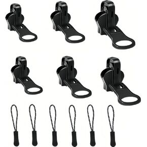 Universal Zipper Repair Kit - 3-Size Double-Sided Zippers Slider Replacement with Zipper Pull for Jackets, Luggage, Backpacks & Outdoor Gear | No-Sew Installation