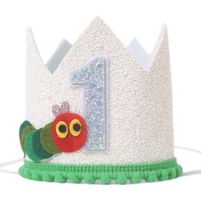 Hungry Caterpillar 1st Birthday Crown，Caterpillar Theme Party Decorations，First Birthday Party Crown For Boys，Hungry Caterpillar Cake Smash Party Decor，1st Birthday Party Decoration