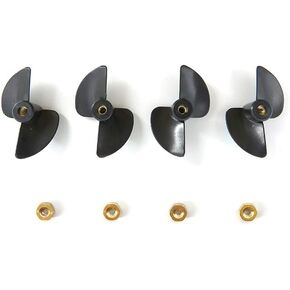 GoolRC 4PCS RC Boat Left/Right Propeller and Nut Set Compatible with Flytec V002 V005 Stimulated Crocodile Head RC Boat