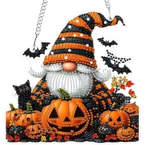 MXJSUA GNOME HALLOWEEN على شكل معلق الماس الماس أطقم فنون للبالغين ، مجموعة الحجارة القلادة من أكريليك كريستون الكريستال للزخارف المنزلية للديكور والهدية