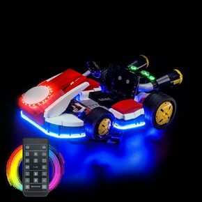 LED Lighting Compatible with Lego Mario Kart Mario & Standard Kart 72037，Light Kit Compatible with Lego 72037, NOT Included The Model Set - JUST Lights Colorful Version