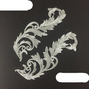 Lace Applique,DIY Patch Clothing Accessories 1 Mirror Pair Gold Silver lace Embroidery Applique Accessories DIY lace Collar lace Fabric Patch