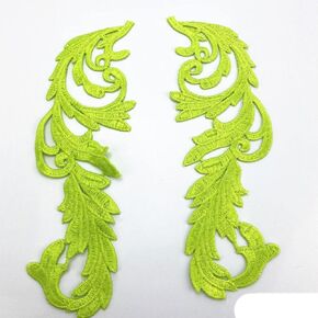 Lace Applique,DIY Patch Clothing Accessories 1 Mirror Pair Gold Silver lace Embroidery Applique Accessories DIY lace Collar lace Fabric Patch