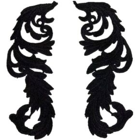 Lace Applique,DIY Patch Clothing Accessories 1 Mirror Pair Gold Silver lace Embroidery Applique Accessories DIY lace Collar lace Fabric Patch