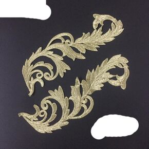 Lace Applique,DIY Patch Clothing Accessories 1 Mirror Pair Gold Silver lace Embroidery Applique Accessories DIY lace Collar lace Fabric Patch