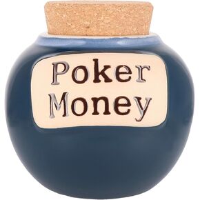 Poker Money Piggy Bank, Candy Jar with Cork Lid, Las Vegas Coin Bank, Casino Theme Party Decorations, Poker Gifts, Casino Gifts