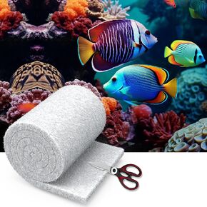 Aquarium Filter Media Floss, 12" x 72" Cut to Fit Fish Tank Filters for Crystal Clear Water Roll Material Pond Pad for Freshwater, Saltwater, Turtle Tanks, Reef & Koi Ponds