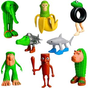 Italian Brainrot Action Figure, 8PCS Tralalero Tralala Toys, Tung Tung Tung Sahur Figurine Meme Shark BRR BRR Patapim, Bombardiro Crocodilo Brain Rot Toy Collectible Animal Figure Doll Gifts for Fans
