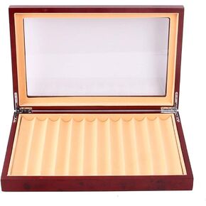 1 Layer Display Case Holder, Fountain Pen Collector Case Holder Wood Pen Display Case Storage Box Fountain Leather Storage Organizer Box Pen Holder Box(US Stock) (Black2 12 Pens)
