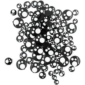 200PCS Kawaii Safety Eyes Cabochons, Round Black Craft Eyes Tiles, Flatback Animal Eyes Cabochons for Crafts, 8/10/12/16mm Resin Felt Eyes for Amigurumi Crochet Doll Puppet Props Jewelry Making