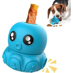 Octopus Chew Toy for Dogs Safe & Durable Silicone Interactive Dog Toy, Treat Holder, Slow Feeder & Squeaky Toy, Fun Treat Dispenser for Indoor & Outdoor Play, Blue