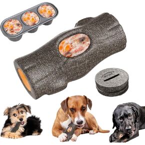 Stump Shape Nylon Dog Chew Treat Toy with Filling Tray, Large Medium Dog Chew Toys for Teeth Grinding, Dogs Puzzle Interactive Toy for Slow Feeding to Keep Pet Healthy
