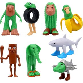 8PCS Italian Brainrot Meme Shark Figures Toys, Tralalero Tralala Action Figure, Collectible Animals Figurine Doll Gifts for Fans Cake Toppers Birthday Gifts Party Decorations