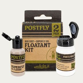 Postfly Fly Floatant Kit | Make Any Fly Float | Dry Shake and Gel | 2 Pack | Made in USA