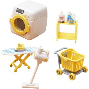 1:18 Dolllhouse Laundry Room Accessories Shelf Cart Vacuum Cleaner Washing Machine Ironing Stand Miniature Dollhouse Decoration Accessories