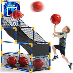 Arcade Basketball Game Set for Kids 3-12 Years Old, Kids Basketball Hoop with 4 Balls & Pump, Indoor Outdoor Sports Play Toys, Basketball Games Toys, for Boys Girls Teens