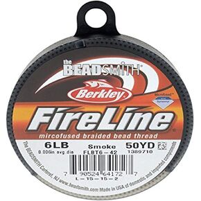 FireLine Braided Beading Thread, 6lb Test and 0.006 Thick, 50 Yards, Smoke Gray