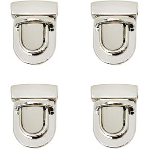 4 Pcs Tuck Lock Clasp Purse Thumb Lock Practical Tuck Lock Duck Tongue Lock for Box Leather Hangbag Case Clasp Purse Backpack- Silver