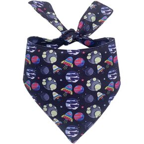 Space Galaxy Premium Soft Dog Bandana- Premium Durable Fabric| Adjustable Fit | V Shape Dual Layered pet Scarf, Medium