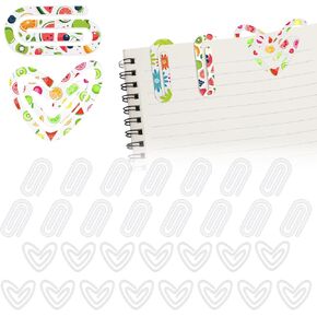 30 Pack Sublimation Paper Clips, 4 x 2 Inch 3.1 x 2.7 Inch Acrylic Jumbo Paper Clips Oval Heart Shape Blank Paperclip for Heat Transfer DIY Office Supplies