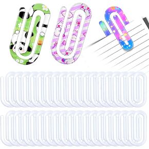36 Pcs Sublimation Blanks Acrylic Jumbo Paper Clips, 4"x2" Clear Giant Paperclips for Heat Transfer DIY Crafts, Personalized Bookmarks, Office School Supplies, Custom Gifts, Classroom Use